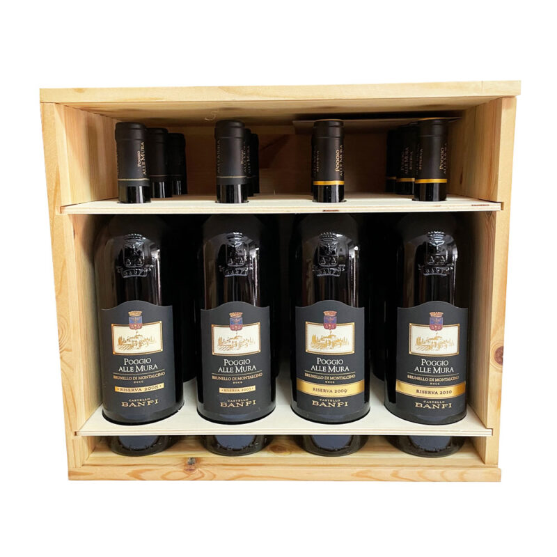 Brunello di Montalcino Poggio Alle Mura Riserva DOCG Banfi 2007-2008-2009-2010 (Cassa in Legno)
