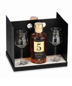 Sibona Grappa Riserva Botti di Whiskey + Grappa Riserva Barolo 5 Anni + 4 Bicchieri