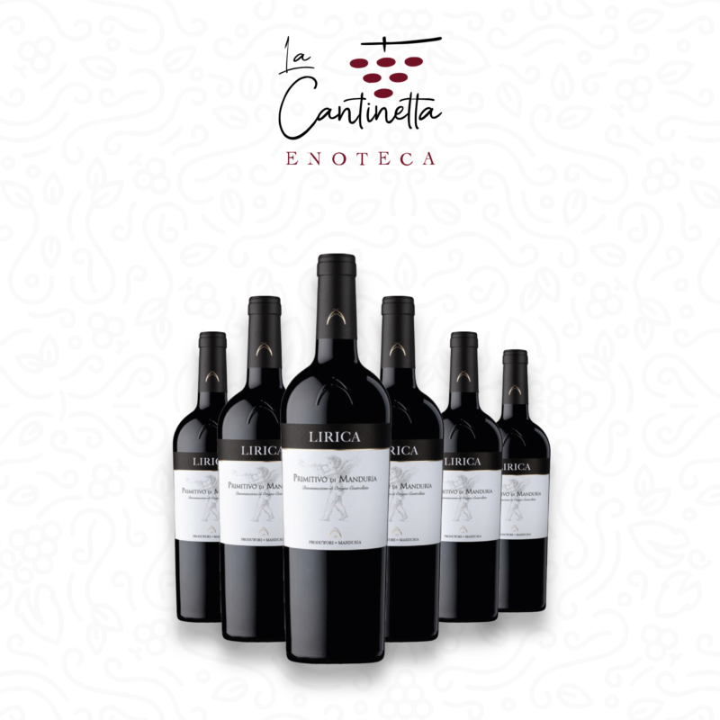 6 Bottiglie Primitivo di Manduria Lirica 2021 Produttori di Manduria