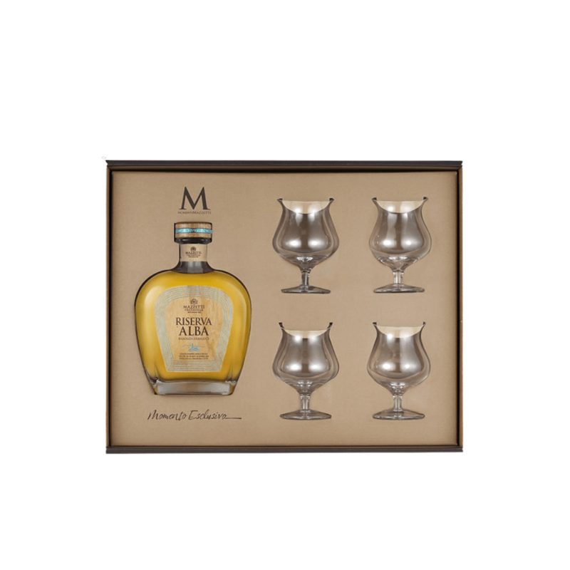 Grappa Riserva Alba Mazzetti d'Altavilla Confezione Con 4 Ballon